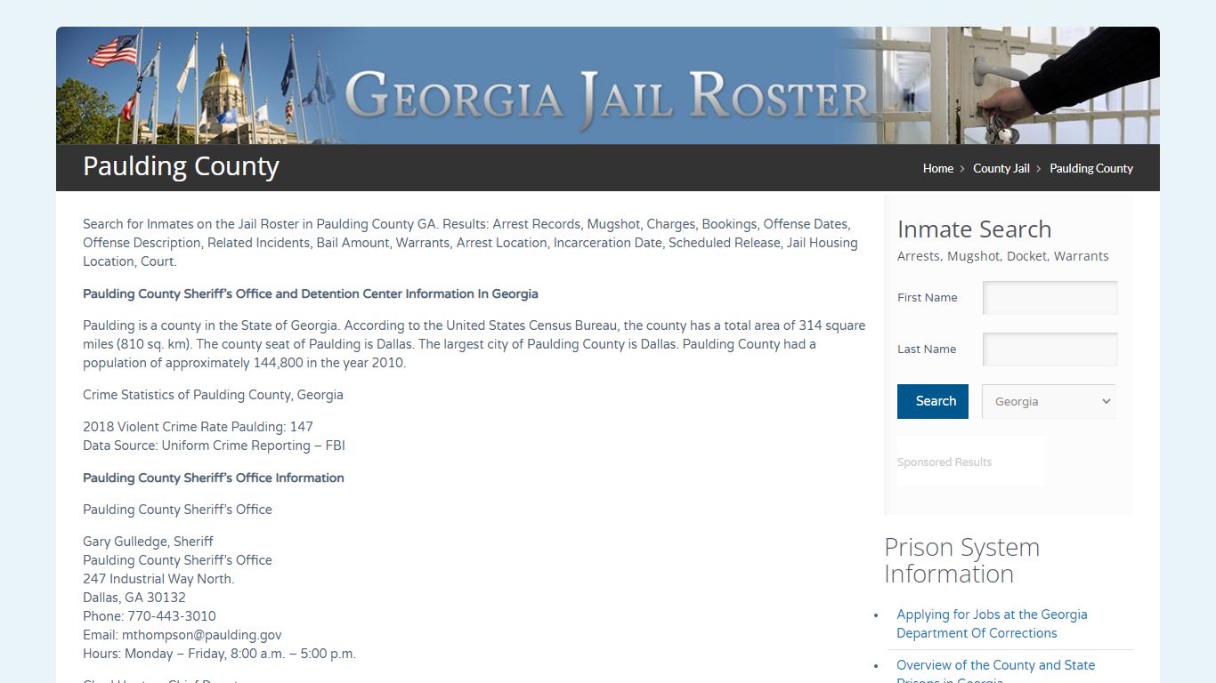 Paulding County | Georgia Jail Inmate Search